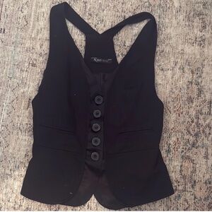Romy Black Buttoned Sleeveless Top